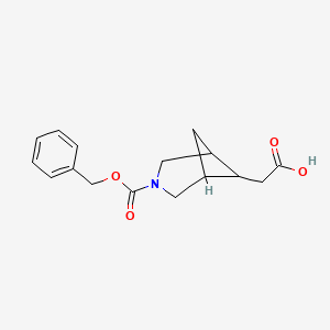 molecular formula C16H19NO4 B13027312 2-{3-[(Benzyloxy)carbonyl]-3-azabicyclo[3.1.1]heptan-6-yl}aceticacid 