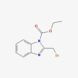 molecular formula C11H11BrN2O2 B13027317 Ethyl 2-(bromomethyl)-1H-benzo[d]imidazole-1-carboxylate 