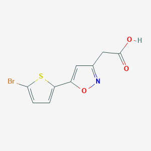 molecular formula C9H6BrNO3S B13027355 2-(5-(5-Bromothiophen-2-yl)isoxazol-3-yl)aceticacid 