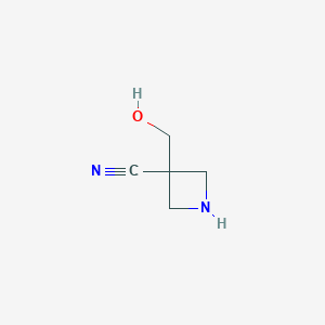 molecular formula C5H8N2O B13027370 3-(Hydroxymethyl)azetidine-3-carbonitrile 