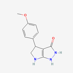 molecular formula C12H13N3O2 B13027379 4-(4-Methoxyphenyl)-2,4,5,6-tetrahydropyrrolo[2,3-c]pyrazol-3-ol 