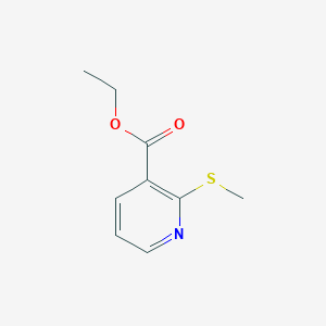 molecular formula C9H11NO2S B13027410 Ethyl 2-(methylthio)nicotinate 