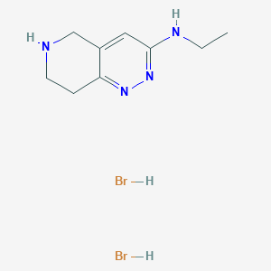 molecular formula C9H16Br2N4 B13027437 N-ethyl-5H,6H,7H,8H-pyrido[4,3-c]pyridazin-3-amine dihydrobromide 