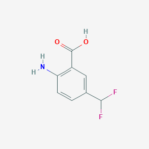 molecular formula C8H7F2NO2 B13027443 2-Amino-5-(difluoromethyl)benzoic acid 