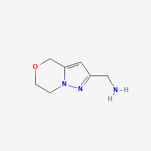 molecular formula C7H11N3O B13027459 (6,7-dihydro-4H-pyrazolo[5,1-c][1,4]oxazin-2-yl)methanamine 