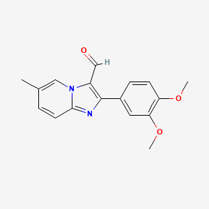 molecular formula C17H16N2O3 B1302746 2-(3,4-Dimethoxyphenyl)-6-methylimidazo[1,2-a]pyridine-3-carbaldehyde CAS No. 727975-83-9