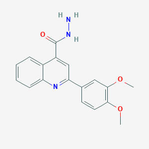 molecular formula C18H17N3O3 B1302747 2-(3,4-Dimethoxyphenyl)quinoline-4-carbohydrazide CAS No. 350997-66-9