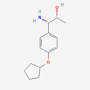 molecular formula C14H21NO2 B13027499 (1S,2R)-1-Amino-1-(4-cyclopentyloxyphenyl)propan-2-OL 