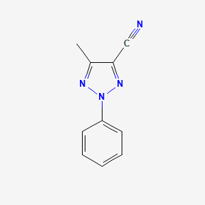 molecular formula C10H8N4 B13027515 5-methyl-2-phenyl-2H-1,2,3-triazole-4-carbonitrile 