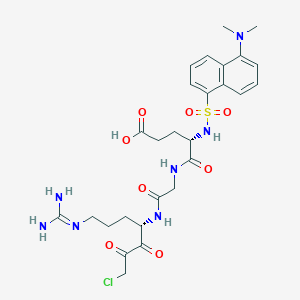 molecular formula C27H36ClN7O8S B13027586 Dansyl-glutamyl-glycyl-arginyl chloromethyl ketone 