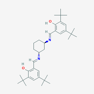 molecular formula C36H54N2O2 B13027594 6,6'-((1E,1'E)-((1R,3R)-Cyclohexane-1,3-diylbis(azanylylidene))bis(methanylylidene))bis(2,4-di-tert-butylphenol) 