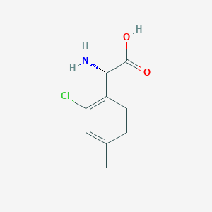 molecular formula C9H10ClNO2 B13027600 (S)-2-Amino-2-(2-chloro-4-methylphenyl)aceticacidhcl CAS No. 1213049-18-3