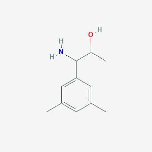 molecular formula C11H17NO B13027613 1-Amino-1-(3,5-dimethylphenyl)propan-2-OL 