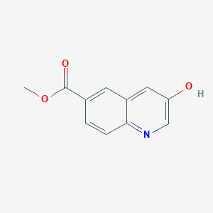 molecular formula C11H9NO3 B13027619 Methyl 3-hydroxyquinoline-6-carboxylate 