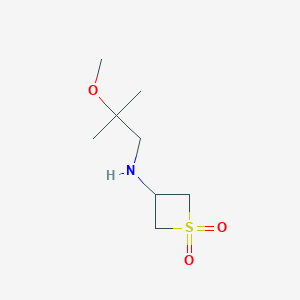 molecular formula C8H17NO3S B13027643 3-((2-Methoxy-2-methylpropyl)amino)thietane1,1-dioxide 