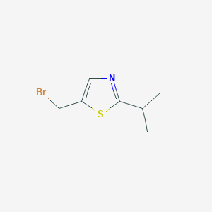 molecular formula C7H10BrNS B13027655 5-(Bromomethyl)-2-isopropylthiazole 