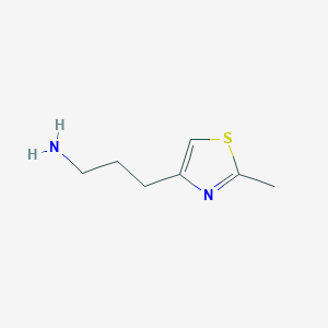 molecular formula C7H12N2S B13027758 3-(2-Methyl-1,3-thiazol-4-yl)propan-1-amine 