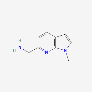 molecular formula C9H11N3 B13027787 {1-methyl-1H-pyrrolo[2,3-b]pyridin-6-yl}methanamine 