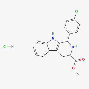 molecular formula C19H18Cl2N2O2 B13027794 Methyl 1-(4-chlorophenyl)-2,3,4,9-tetrahydro-1h-beta-carboline-3-carboxylate, HCl 