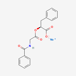 molecular formula C18H16NNaO5 B13027797 O-Hippuryl-L-beta-phenyllacticacidsodiumsalt 