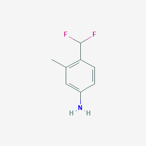 molecular formula C8H9F2N B13027840 4-(Difluoromethyl)-3-methylaniline 