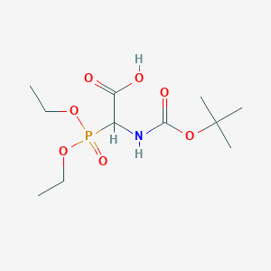 molecular formula C11H22NO7P B13027843 2-((tert-Butoxycarbonyl)amino)-2-(diethoxyphosphoryl)acetic acid 