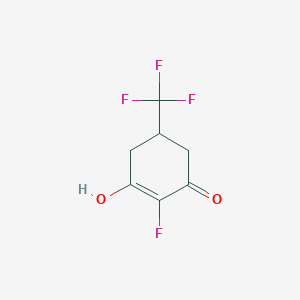 molecular formula C7H6F4O2 B13027846 2-Fluoro-3-hydroxy-5-(trifluoromethyl)cyclohex-2-en-1-one 