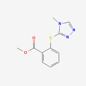 molecular formula C11H11N3O2S B13027918 Methyl 2-((4-methyl-4H-1,2,4-triazol-3-YL)thio)benzoate 