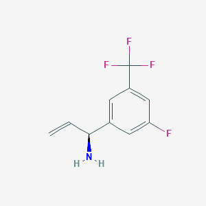 molecular formula C10H9F4N B13027940 (1S)-1-[5-Fluoro-3-(trifluoromethyl)phenyl]prop-2-enylamine 