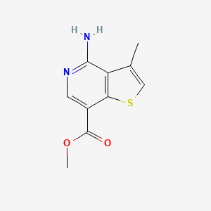 molecular formula C10H10N2O2S B13027942 Methyl 4-amino-3-methylthieno[3,2-c]pyridine-7-carboxylate 