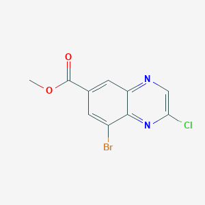 molecular formula C10H6BrClN2O2 B13027959 Methyl 8-bromo-2-chloroquinoxaline-6-carboxylate 