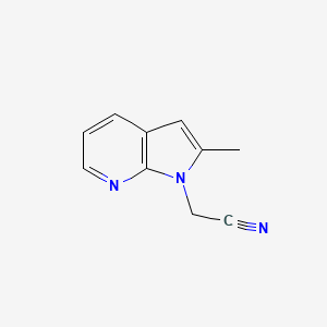 molecular formula C10H9N3 B13027974 2-{2-methyl-1H-pyrrolo[2,3-b]pyridin-1-yl}acetonitrile 