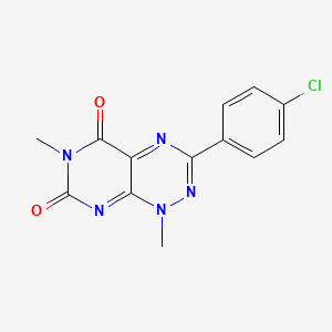 molecular formula C13H10ClN5O2 B13027986 3-(4-Chloro-phenyl)-1,6-dimethyl-1H-pyrimido[5,4-e][1,2,4]triazine-5,7-dione 