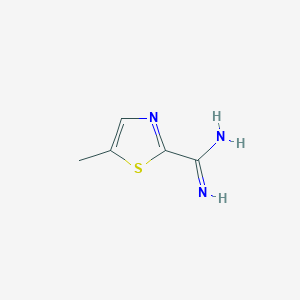 molecular formula C5H7N3S B13027988 5-Methylthiazole-2-carboximidamide 