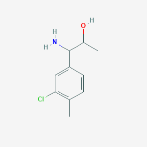 molecular formula C10H14ClNO B13027998 1-Amino-1-(3-chloro-4-methylphenyl)propan-2-ol 