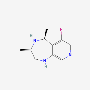 molecular formula C10H14FN3 B13028044 cis-6-Fluoro-3,5-dimethyl-2,3,4,5-tetrahydro-1H-pyrido[3,4-E][1,4]diazepine 