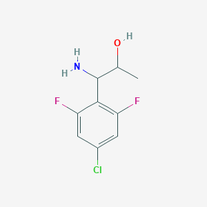 molecular formula C9H10ClF2NO B13028123 1-Amino-1-(4-chloro-2,6-difluorophenyl)propan-2-OL 