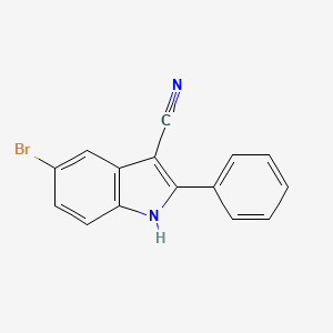 molecular formula C15H9BrN2 B13028138 5-bromo-2-phenyl-1H-indole-3-carbonitrile 