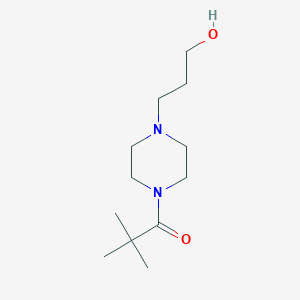 molecular formula C12H24N2O2 B13028153 1-(4-(3-Hydroxypropyl)piperazin-1-yl)-2,2-dimethylpropan-1-one 