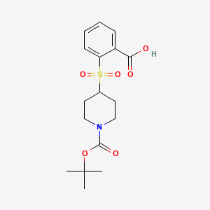 molecular formula C17H23NO6S B1302816 2-((1-(tert-Butoxycarbonyl)piperidin-4-yl)sulfonyl)benzoic acid CAS No. 849035-97-8