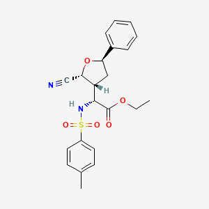 Ethyl (R)-2-((2R,3R,5R)-2-cyano-5-phenyltetrahydrofuran-3-YL)-2-((4-methylphenyl)sulfonamido)acetate