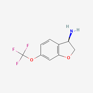 molecular formula C9H8F3NO2 B13028182 (3R)-6-(Trifluoromethoxy)-2,3-dihydrobenzo[B]furan-3-ylamine 