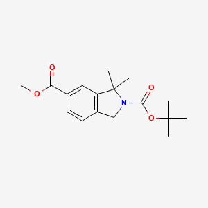 molecular formula C17H23NO4 B13028184 2-(tert-Butyl)5-methyl3,3-dimethylisoindoline-2,5-dicarboxylate 