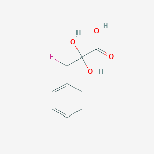 molecular formula C9H9FO4 B13028198 3-Fluoro-2,2-dihydroxy-3-phenylpropanoicacid 