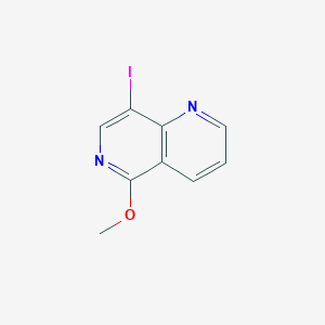 molecular formula C9H7IN2O B13028236 8-Iodo-5-methoxy-1,6-naphthyridine CAS No. 107484-71-9