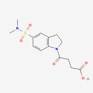 molecular formula C14H18N2O5S B1302824 4-{5-[(Dimethylamino)sulfonyl]-2,3-dihydro-1H-indol-1-yl}-4-oxobutanoic acid CAS No. 393795-65-8