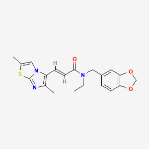 molecular formula C20H21N3O3S B13028308 N-(Benzo[d][1,3]dioxol-5-ylmethyl)-3-(2,6-dimethylimidazo[2,1-b]thiazol-5-yl)-N-ethylacrylamide 