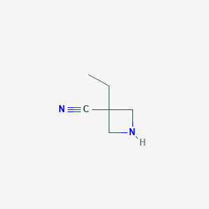 molecular formula C6H10N2 B13028312 3-Ethylazetidine-3-carbonitrile 