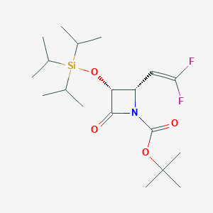 molecular formula C19H33F2NO4Si B13028329 (2S,3R)-tert-Butyl 2-(2,2-difluorovinyl)-4-oxo-3-((triisopropylsilyl)oxy)azetidine-1-carboxylate 