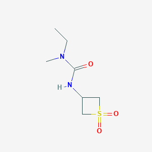 molecular formula C7H14N2O3S B13028346 3-(1,1-Dioxidothietan-3-yl)-1-ethyl-1-methylurea 